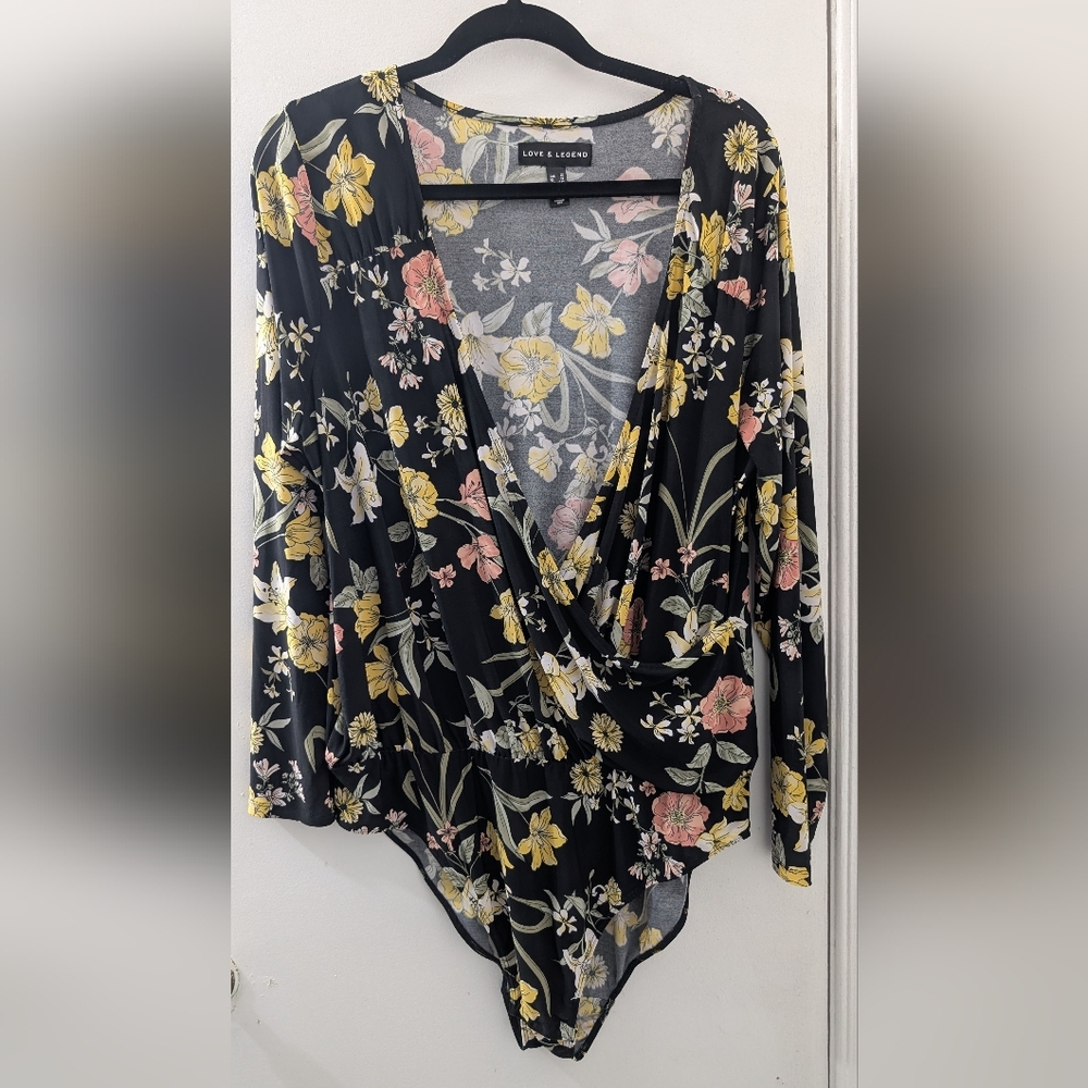 love & Legend Floral Wrap Blouse